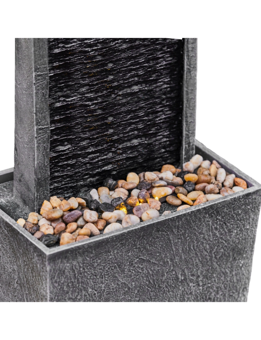 imagem de Peaktop Stone Finish Waterfall Fountain, Stone Grey, Poly Resin, Rj-19041-Uk6