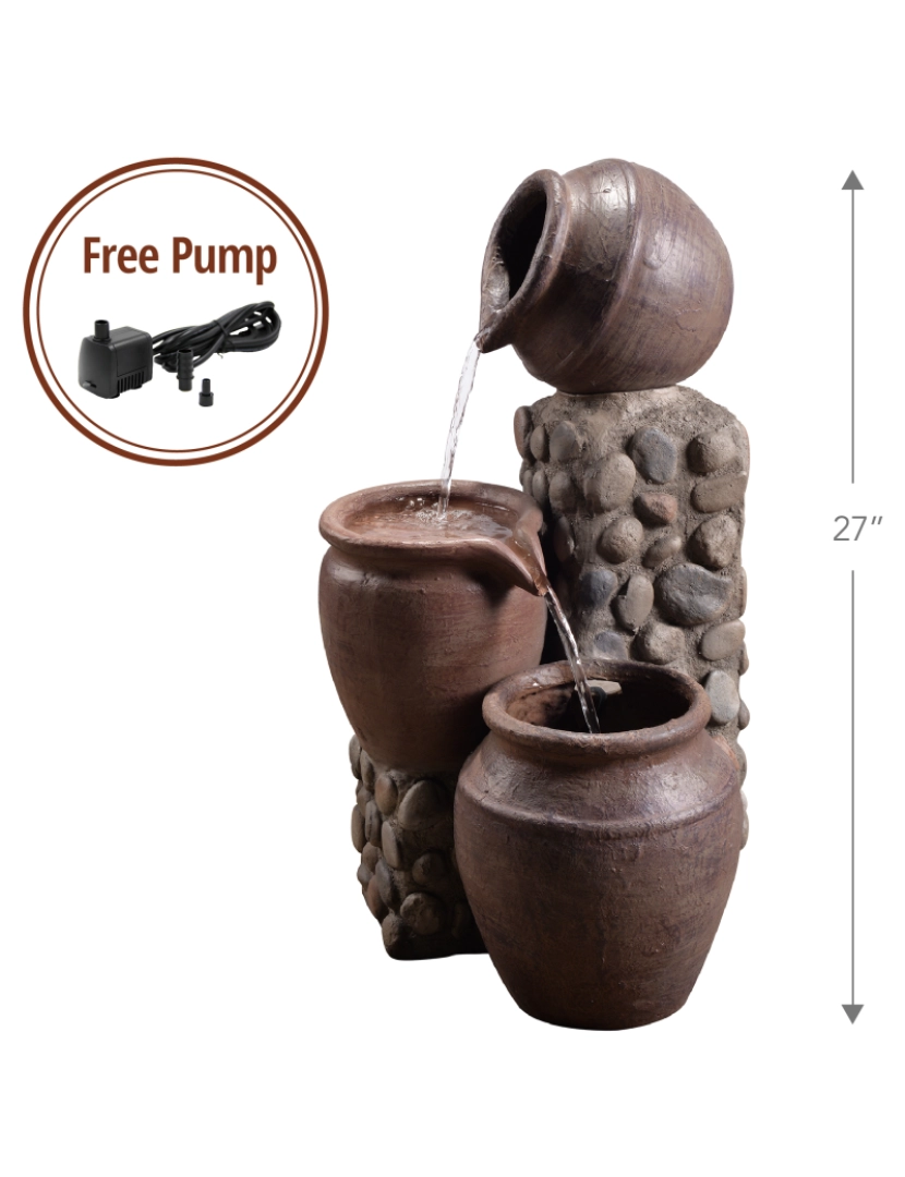 imagem de Teamson Home Outdoor Stacked Pot Fountain4