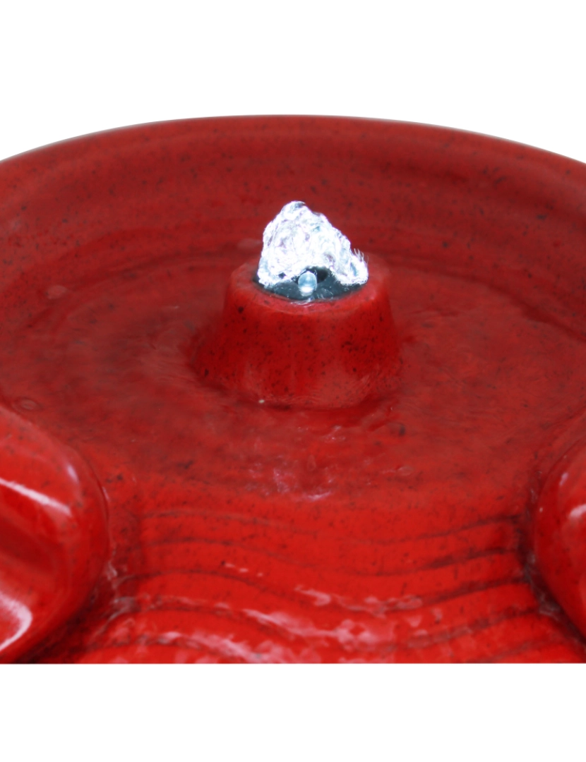 imagem de Home Teamson ao ar livre vermelho Glazed Pot Floor Fountain W/ Led Light7