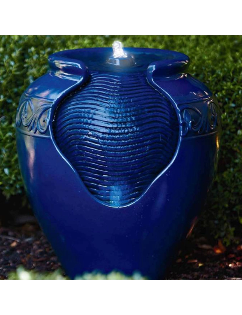 imagem de Teamson Home Outdoor Glazed Pot Floor Fountain - Royal Blue2