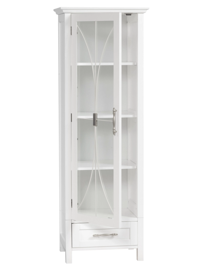 imagem de Elegante casa modas de madeira armário de banheiro Standing Tall armazenamento branco 79616