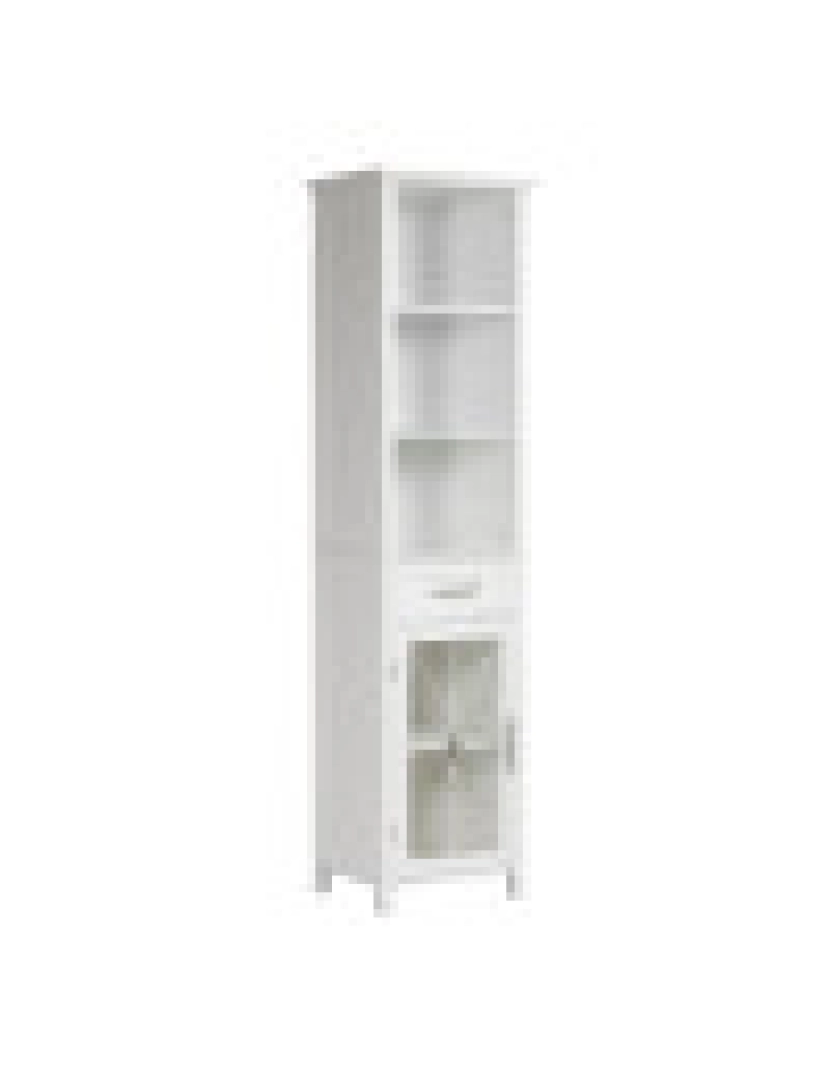 Teamson Home - Elegante casa modas de madeira armário de banheiro Multi funcional branco 7978