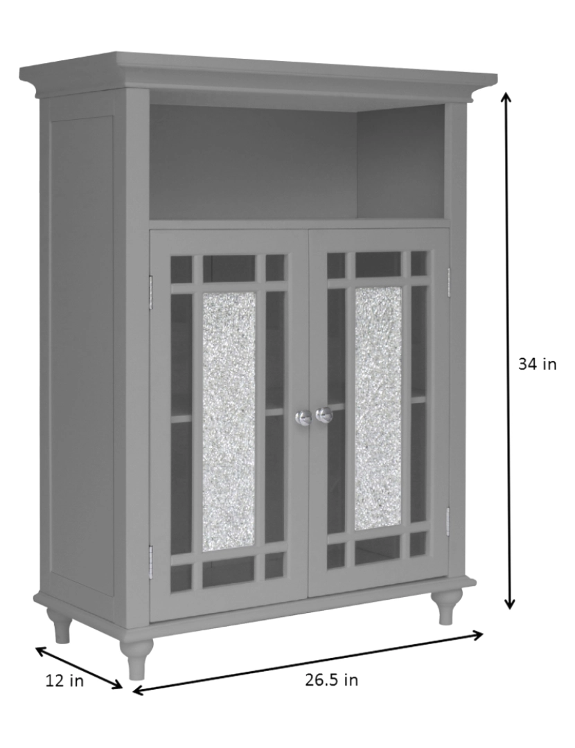 imagem de Elegante casa modas de madeira armário de banheiro Standing Windsor Grey Ehf-529G4