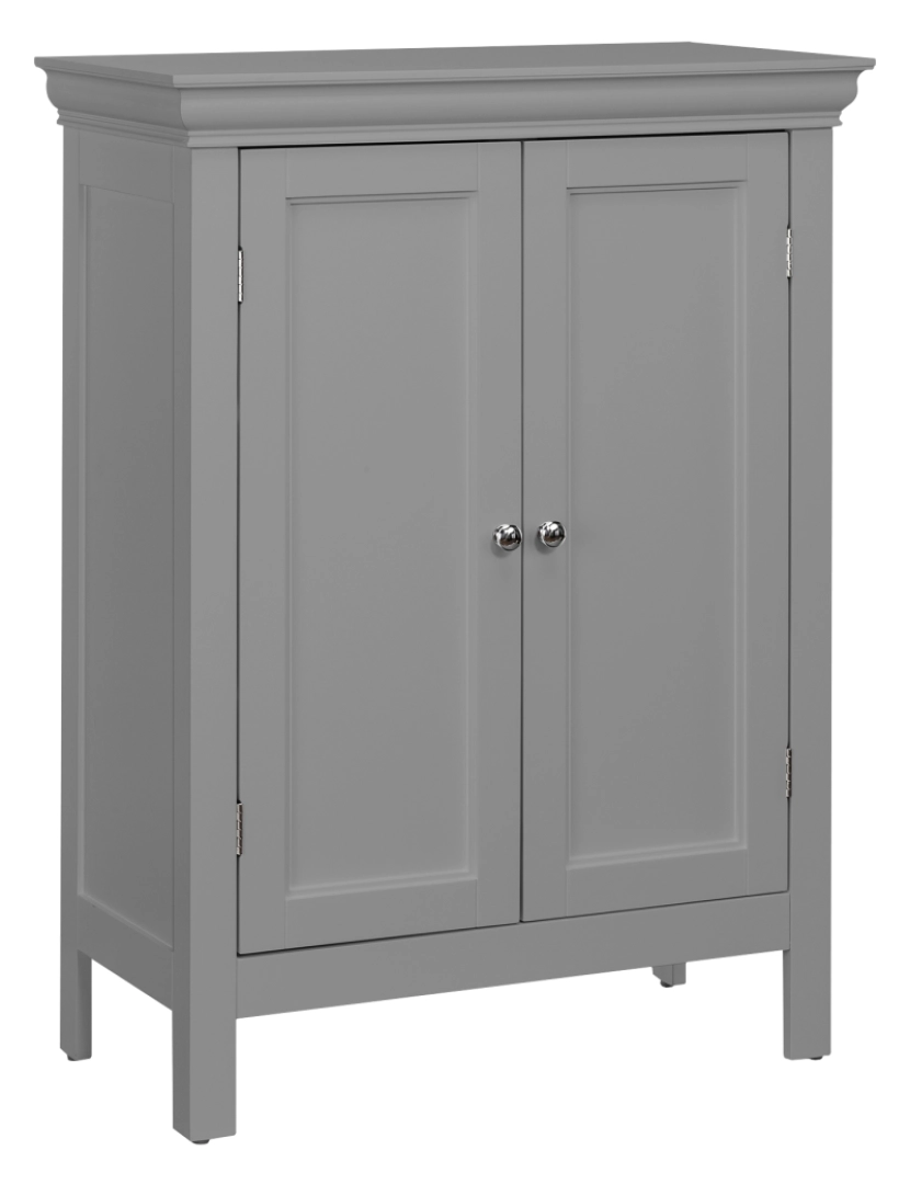 Teamson Home - Elegante casa modas de madeira banheiro chão gabinete cinza Ehf-676G com 2 prateleiras
