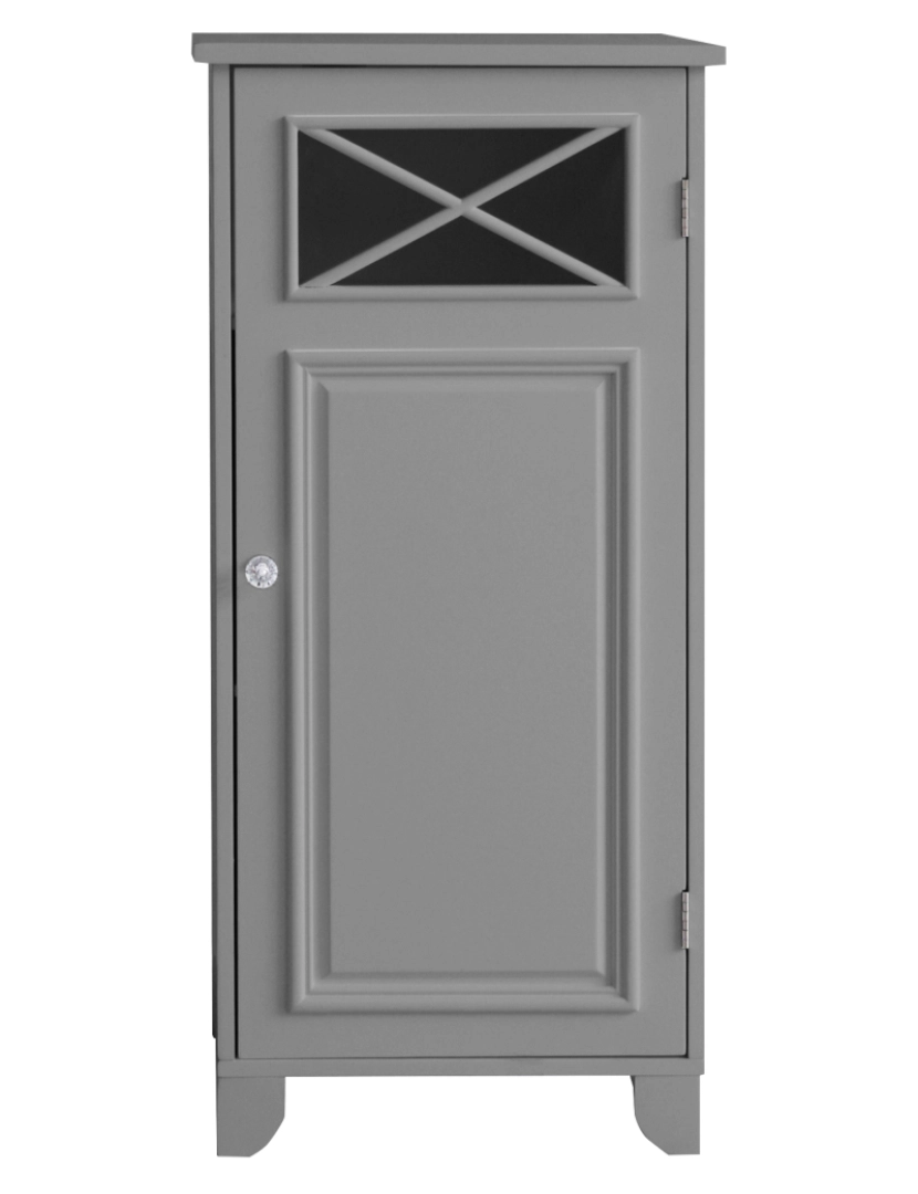 Teamson Home - Elegante casa modas banheiro armário de assoalho com uma porta cinza Dawson Ehf-6834G
