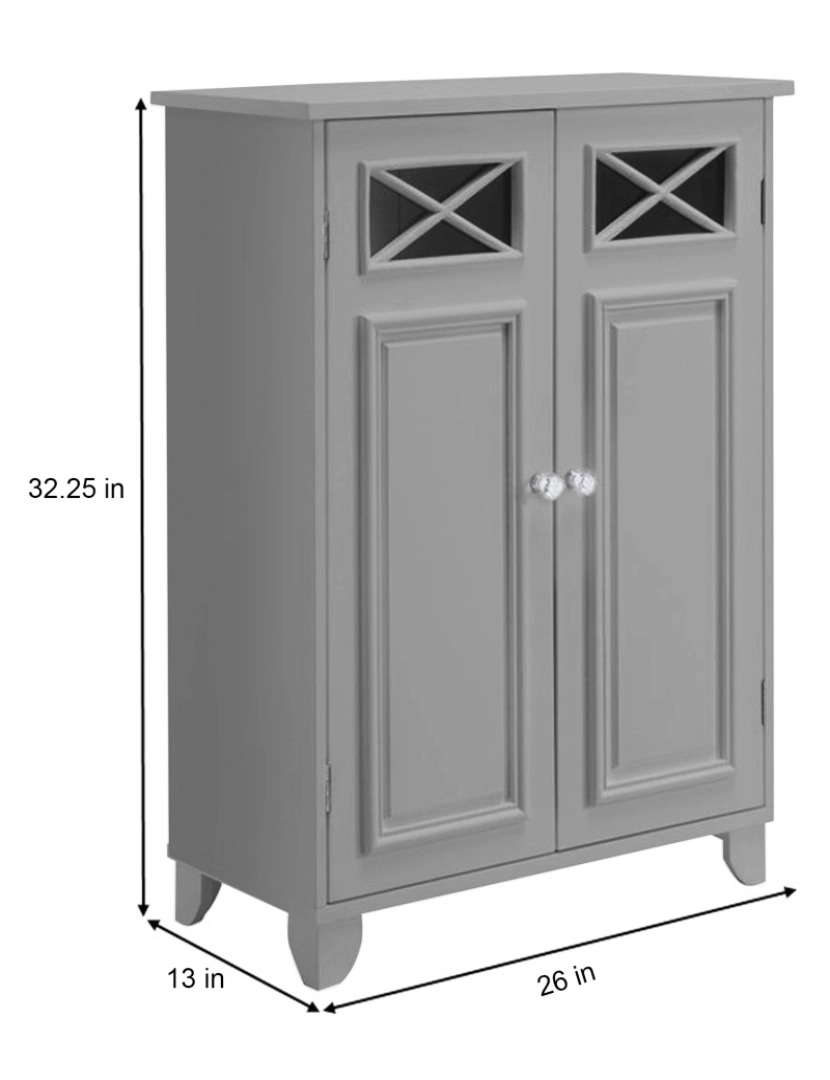 imagem de Elegante casa modas de madeira armário de banheiro Standing Grey Dawson Ehf-6841G4