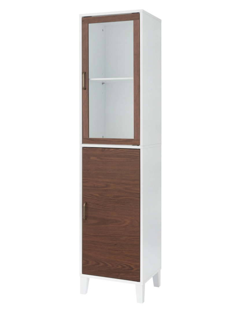 Teamson Home - Elegante casa modas banheiro de madeira linho armário de armazenamento Ehf-F0009