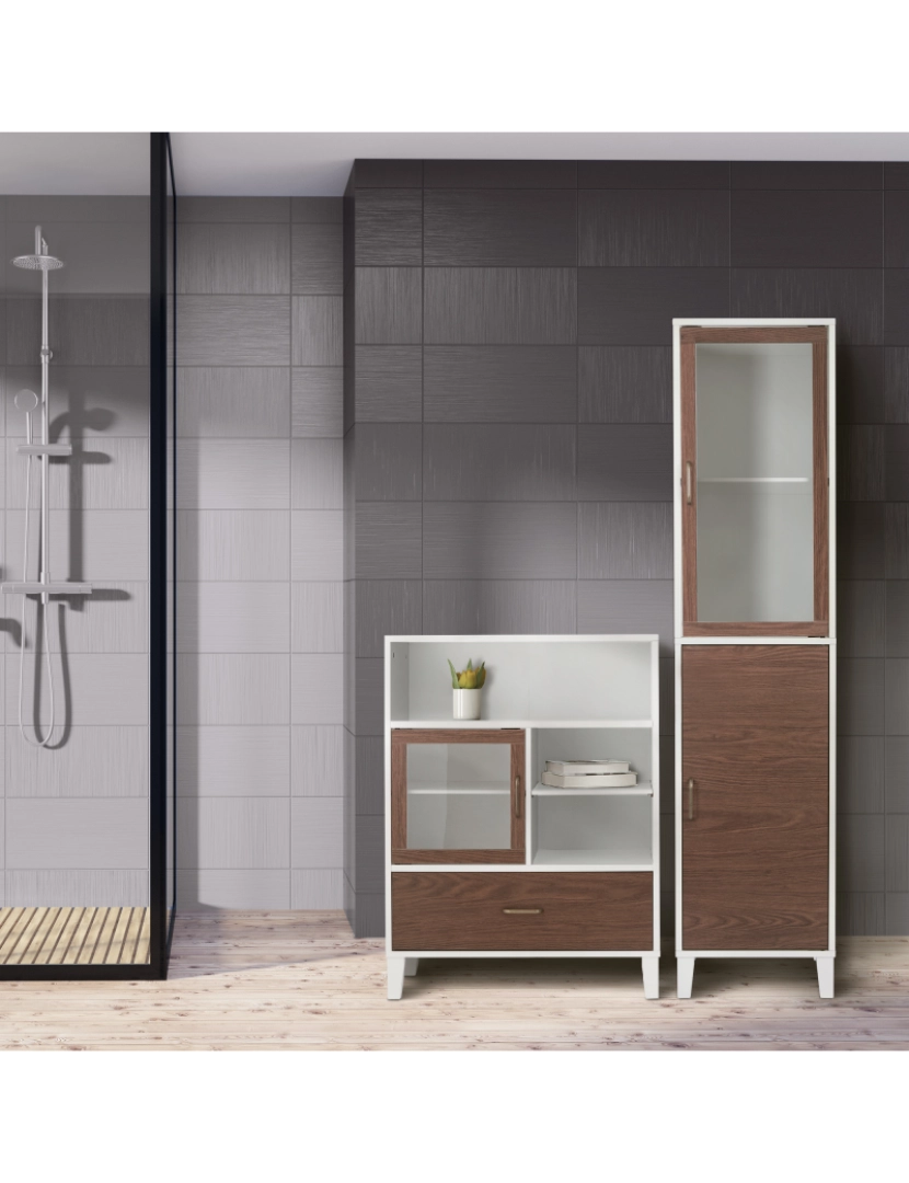 imagem de Elegante casa modas banheiro de madeira linho armário de armazenamento Ehf-F00093