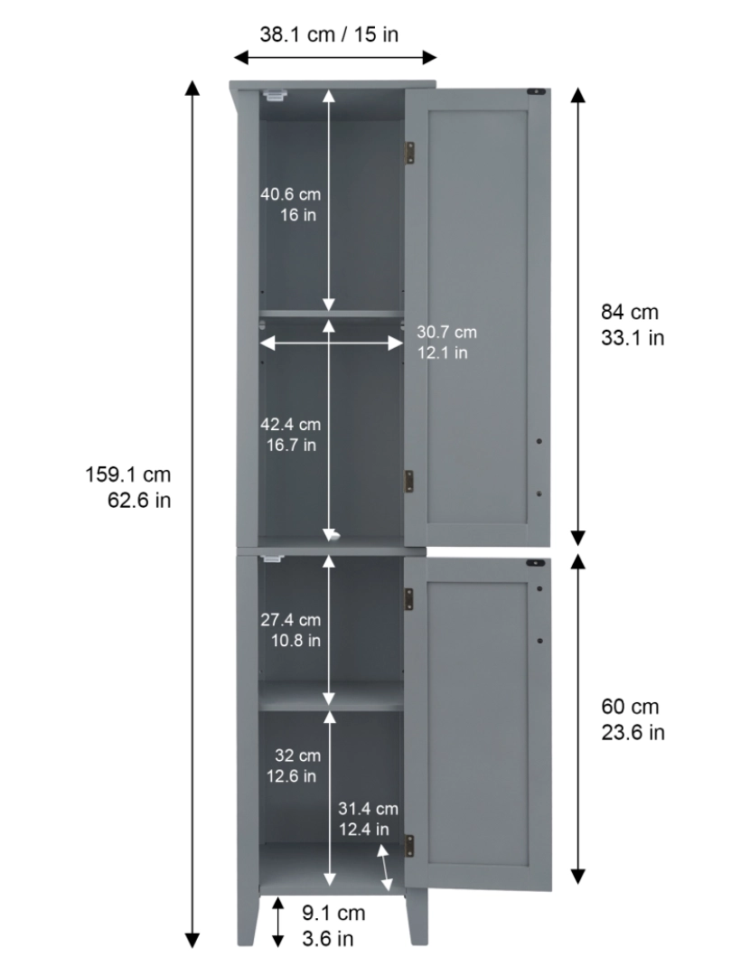 imagem de Elegante casa modas de madeira banheiro mobília Tall armário de armazenamento Ehf-F00174