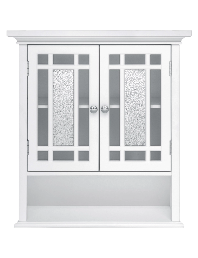 imagem de Elegante casa modas de madeira banheiro armário de parede 2 portas Windsor branco Elg-5271