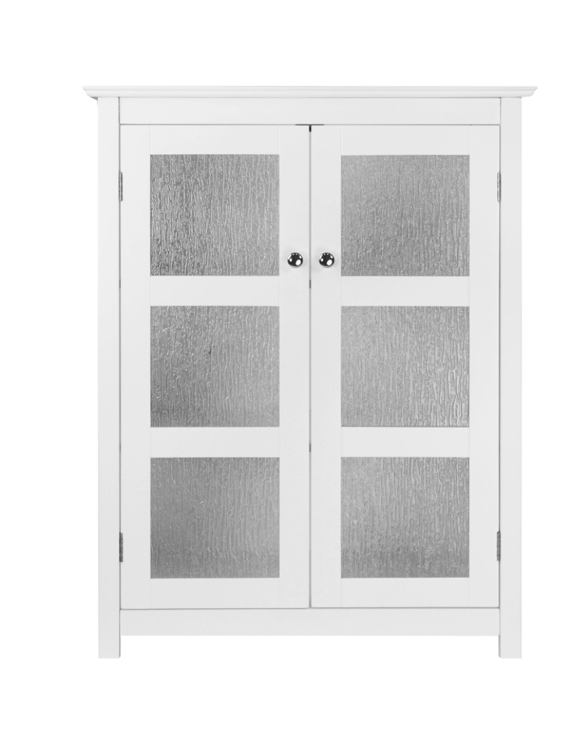 Teamson Home - Elegante casa modas banheiro armário 2 portas de vidro branco Connor Elg-580
