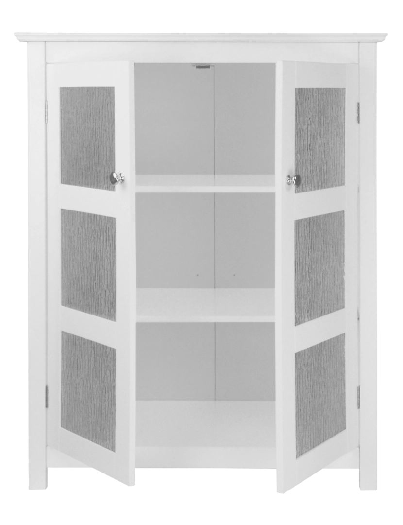 imagem de Elegante casa modas banheiro armário 2 portas de vidro branco Connor Elg-5805