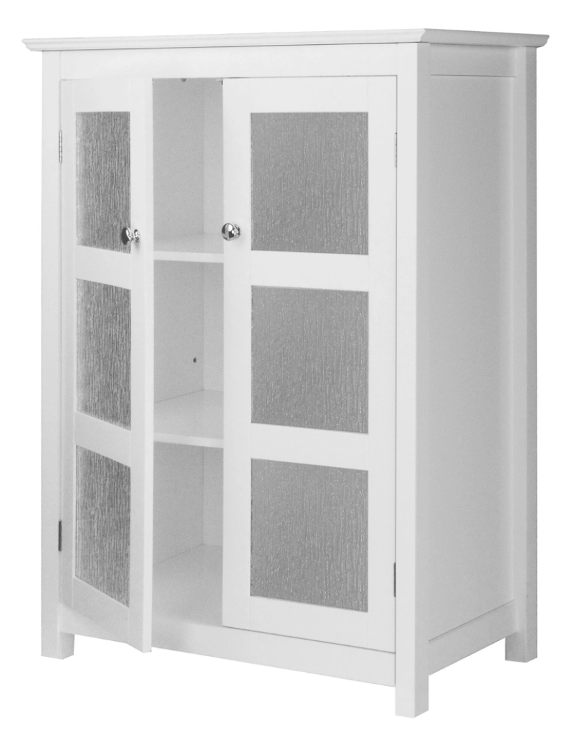 imagem de Elegante casa modas banheiro armário 2 portas de vidro branco Connor Elg-5806
