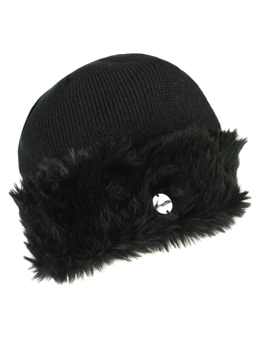 imagem de Regatta Womens/Ladies Luz Faux Fur Trim Algodão Jersey Inverno Beanie Chapéu1