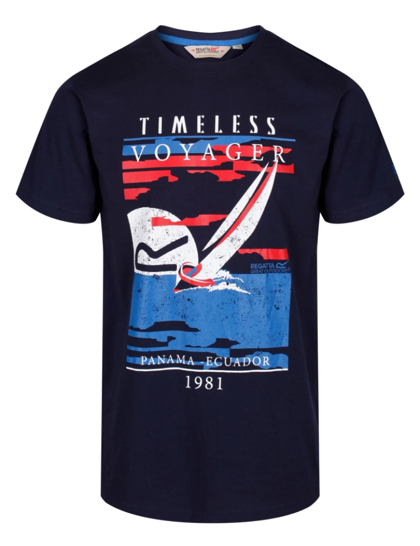 imagem de Regatta Mens Cline Iii Crew pescoço impressão gráfica T-shirt1