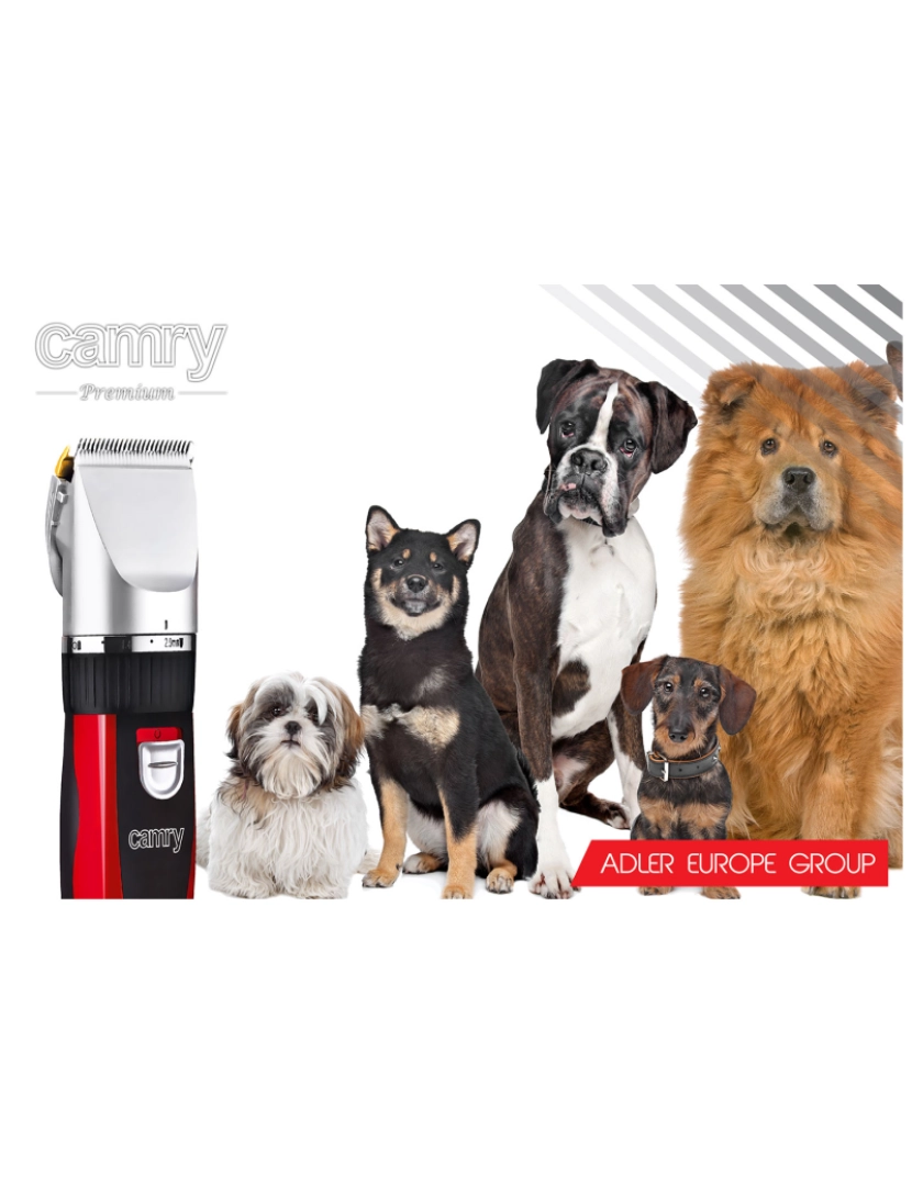 imagem de Máquina de Tosquiar  para animais de estimação, Cães, Gatos, Profissional, cabeça de titânio, lâminas de cerâmica Camry CR 2821, Vermelho5