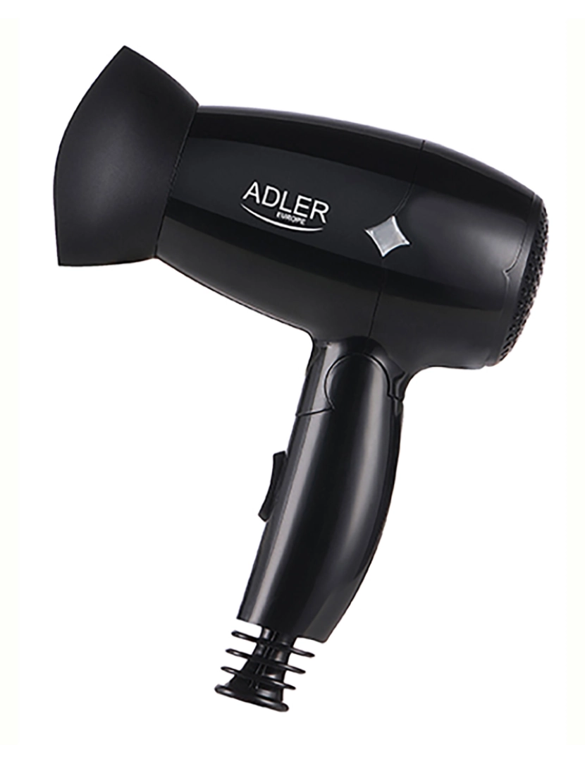 Adler - Secador de Cabelo para Viagem, Dobrável,Compacto, 2 Níveis de Potência, Bocal 360° Adler AD2251, Preto