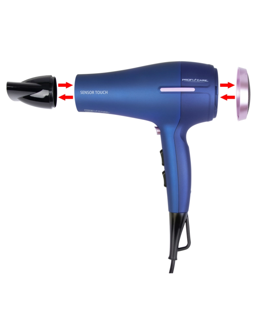 imagem de Secador de cabelo iónico profissional 3 níveis Temperatura 2 velocidades Proficare HTD 3030, Azul6