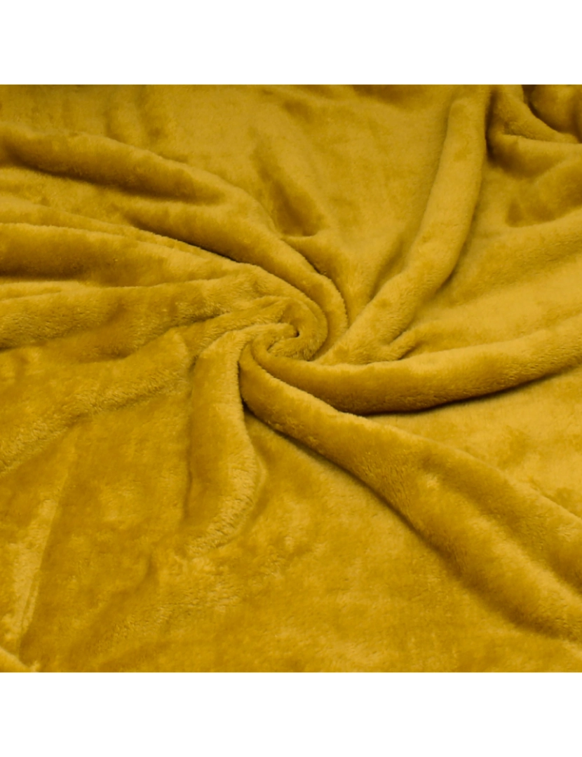 imagem de Manta de Sofa, Cobertor de Sedalina com Tela de Sherpa 130 x 160cm Quente, Grossa e Extra Macia Briebe -, Mostarda4