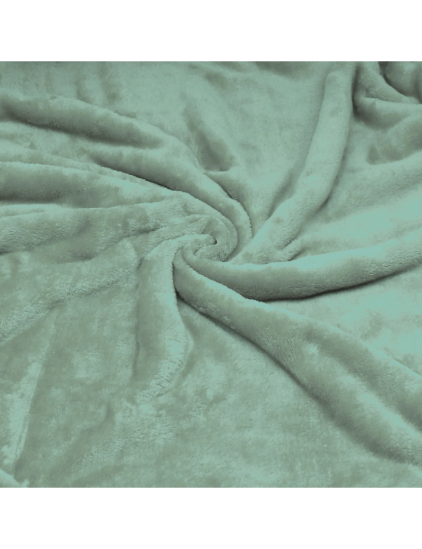 imagem de Manta de Sofa, Cobertor de Sedalina com Tela de Sherpa 130 x 160cm Quente, Grossa e Extra Macia Briebe -, Verde Água4