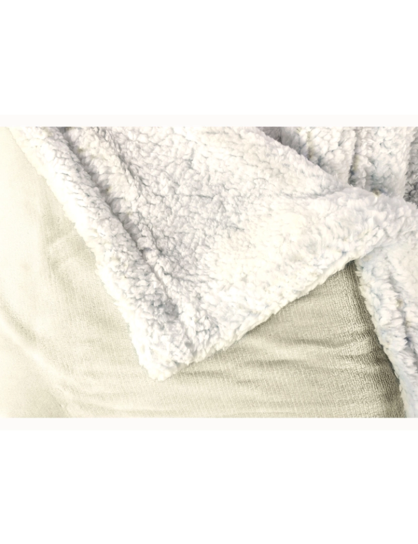 imagem de Manta de Sofa, Cobertor de Sedalina com Tela de Sherpa 130 x 160cm Quente, Grossa e Extra Macia Briebe -, Pérola3
