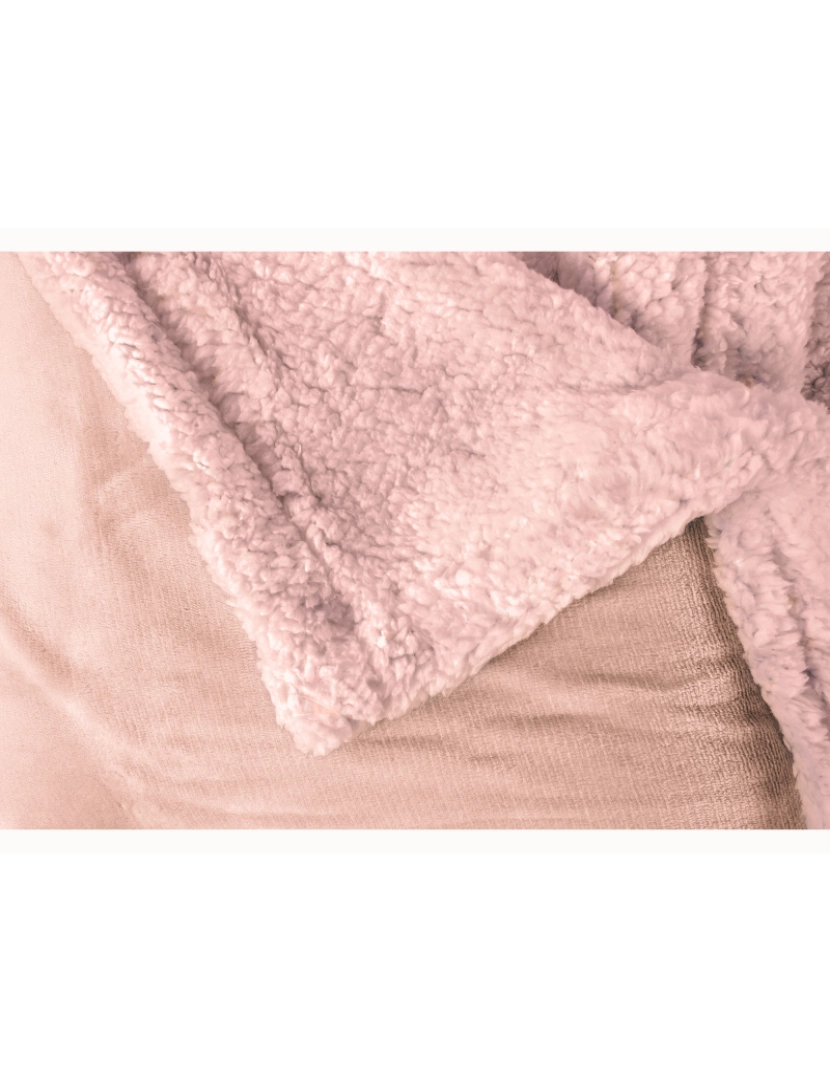 imagem de Manta de Sofa, Cobertor de Sedalina com Tela de Sherpa 130 x 160cm Quente, Grossa e Extra Macia Briebe -, Coral3