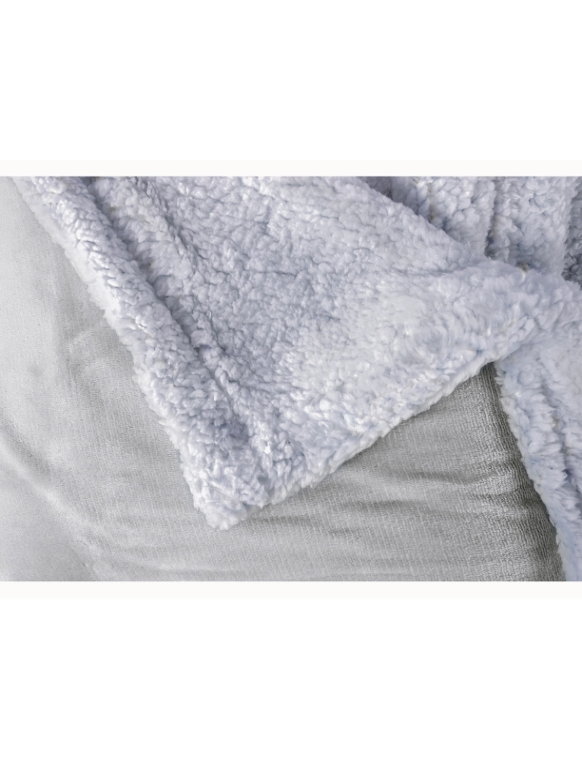 imagem de Manta de Sofa, Cobertor de Sedalina com Tela de Sherpa 180 x 240cm Quente, Grossa e Extra Macia Briebe -, Cinzento Claro3