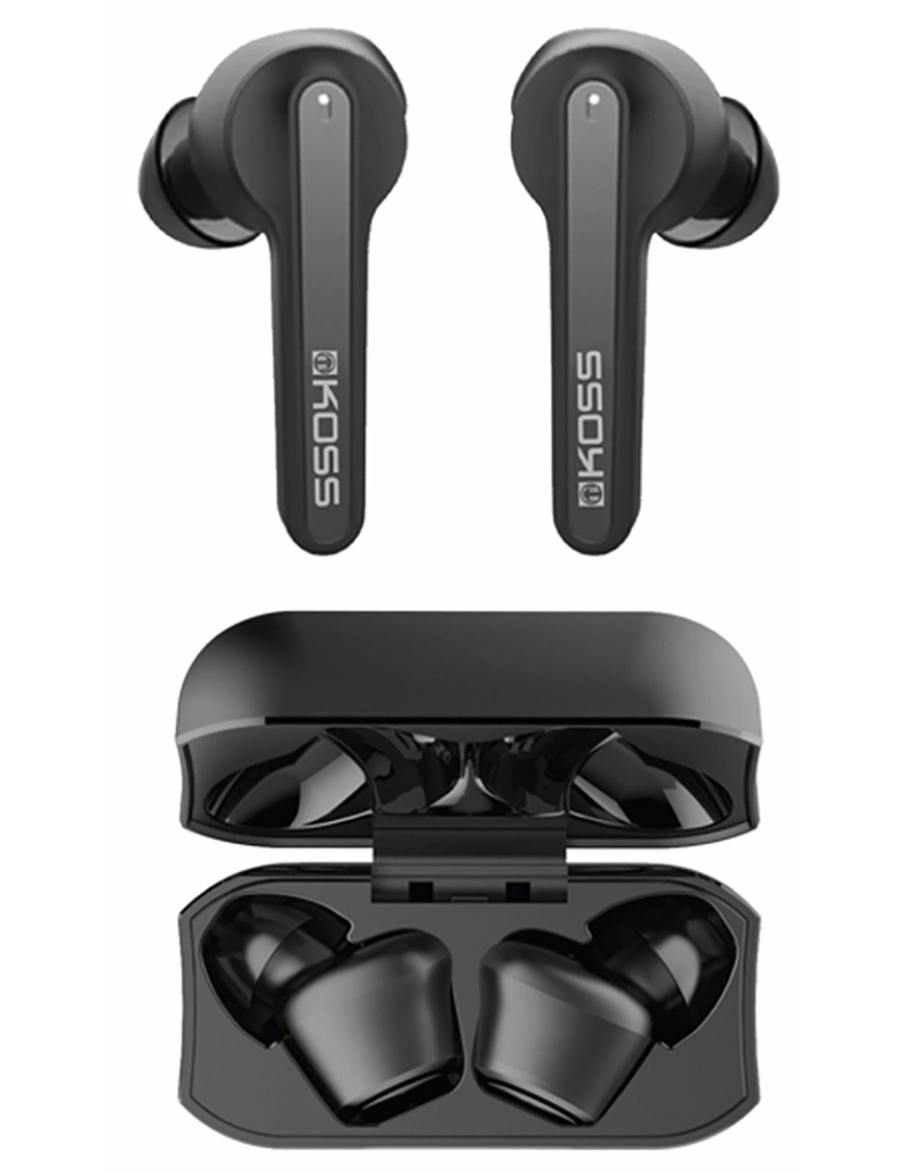 imagem de Auscultadores Intra-Auriculares Bluetooth sem fios com Microfone Incorporado, In Ear Earbuds Desportivos KOSS TWS150i, Preto1