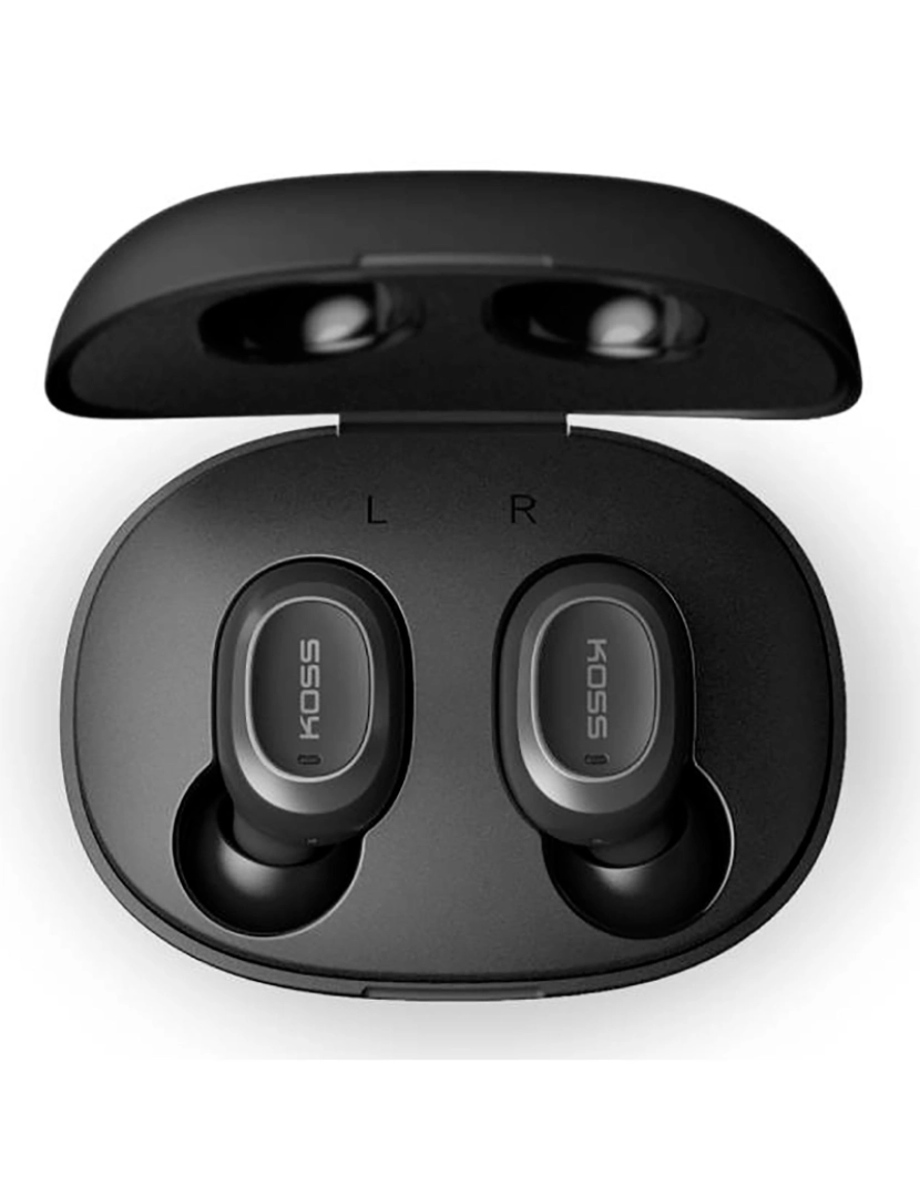 imagem de Auscultadores Intra-Auriculares Bluetooth sem fios com Microfone Incorporado, In Ear Earbuds Desportivos KOSS 96816, Preto1