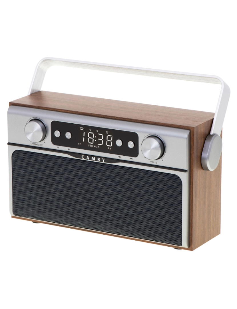 imagem de Rádio  Portátil, Bluetooth, Retro, FM, MP3, Porta USB, Cartão SD, sem Fios Camry CR1183, Castanho9