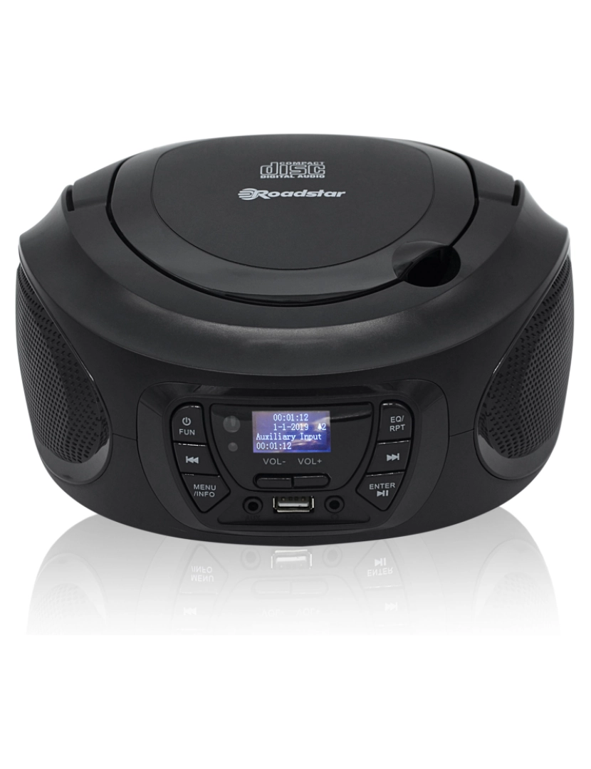imagem de Rádio CD Player Portátil DAB/ DAB+/ FM, Leitor de CD-MP3, USB, Stereo, Controlo Remoto, AUX-IN Roadstar CDR-375D+/BK, Preto1
