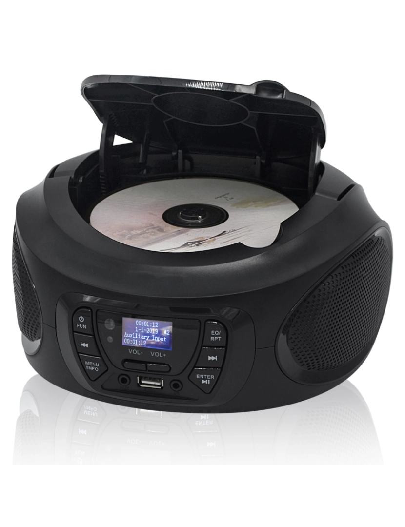 imagem de Rádio CD Player Portátil DAB/ DAB+/ FM, Leitor de CD-MP3, USB, Stereo, Controlo Remoto, AUX-IN Roadstar CDR-375D+/BK, Preto6
