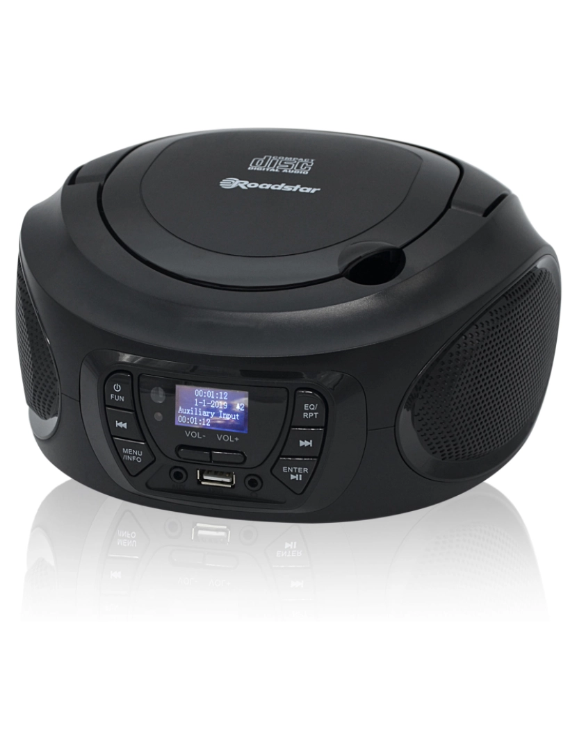 imagem de Rádio CD Player Portátil DAB/ DAB+/ FM, Leitor de CD-MP3, USB, Stereo, Controlo Remoto, AUX-IN Roadstar CDR-375D+/BK, Preto7