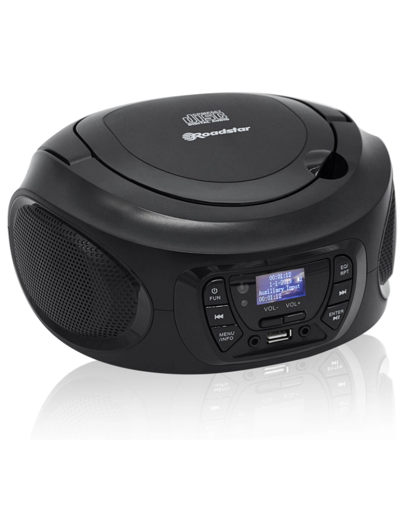 imagem de Rádio CD Player Portátil DAB/ DAB+/ FM, Leitor de CD-MP3, USB, Stereo, Controlo Remoto, AUX-IN Roadstar CDR-375D+/BK, Preto8