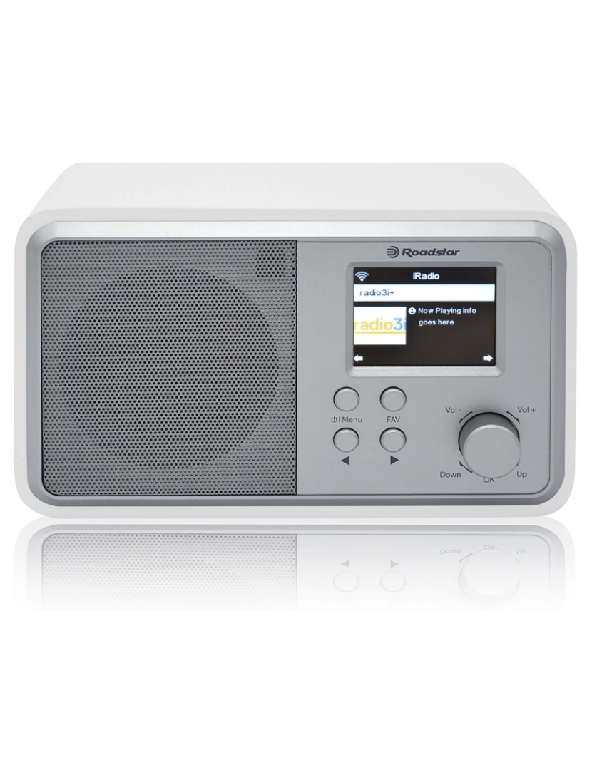 Roadstar - Rádio Wi-Fi Internet / Digital DAB/ DAB+/ FM, Bluetooth, USB Controlo Remoto, Relógio de Alarme Roadstar IR-390D+BT/WH, Branco