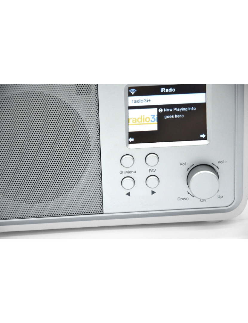 imagem de Rádio Wi-Fi Internet / Digital DAB/ DAB+/ FM, Bluetooth, USB Controlo Remoto, Relógio de Alarme Roadstar IR-390D+BT/WH, Branco4