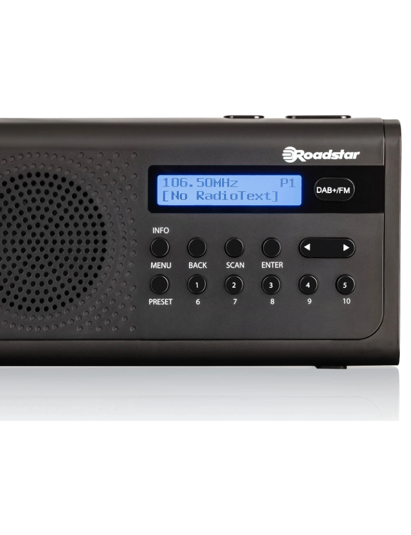 imagem de Rádio Digital Portátil DAB/DAB+/FM Alimentação por Rede / Bateria, Pequeno Leve, Altifalante 8W Roadstar TRA-300D+BK, Preto4