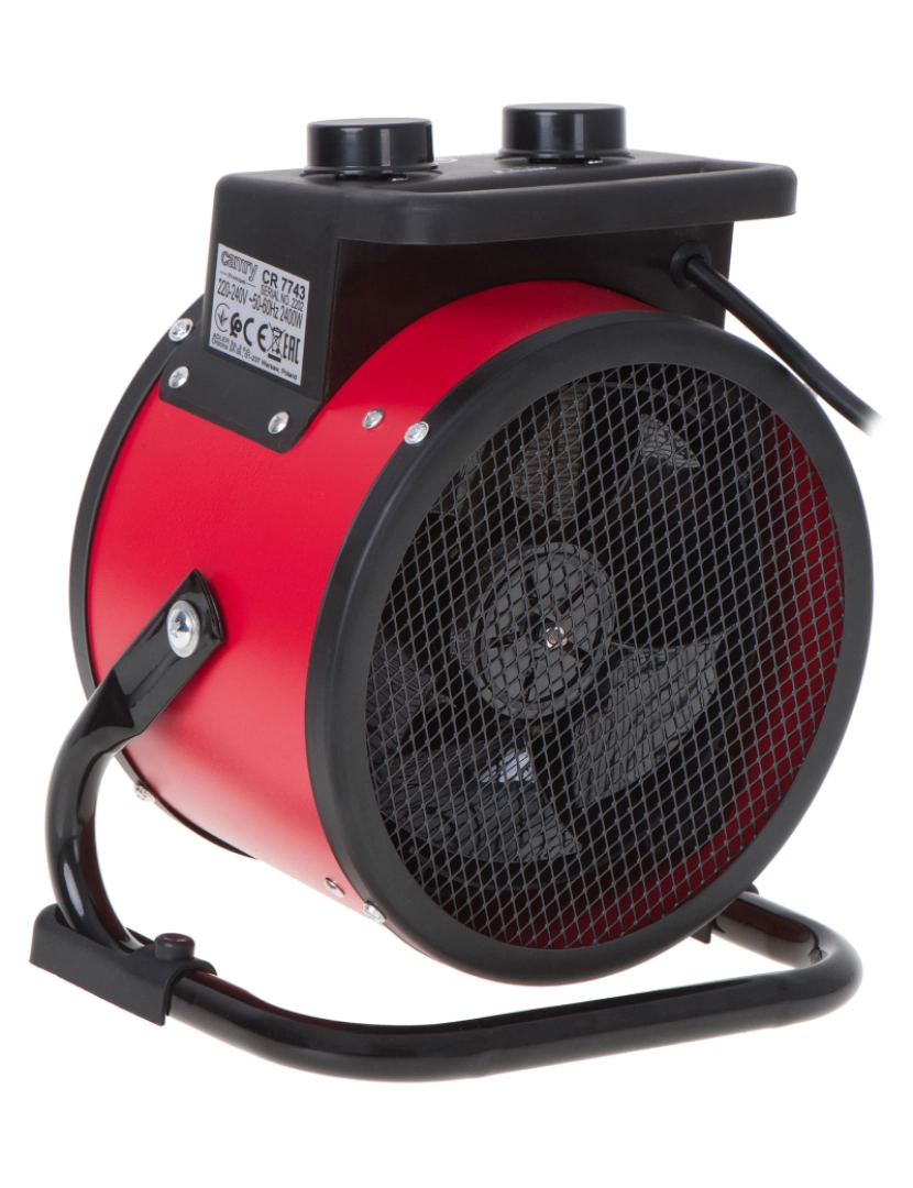 imagem de Aquecedor Ventilador Portátil Cerâmico, 2 níveis de potência, Termóstato Automático Camry CR7743, Vermelho preto10