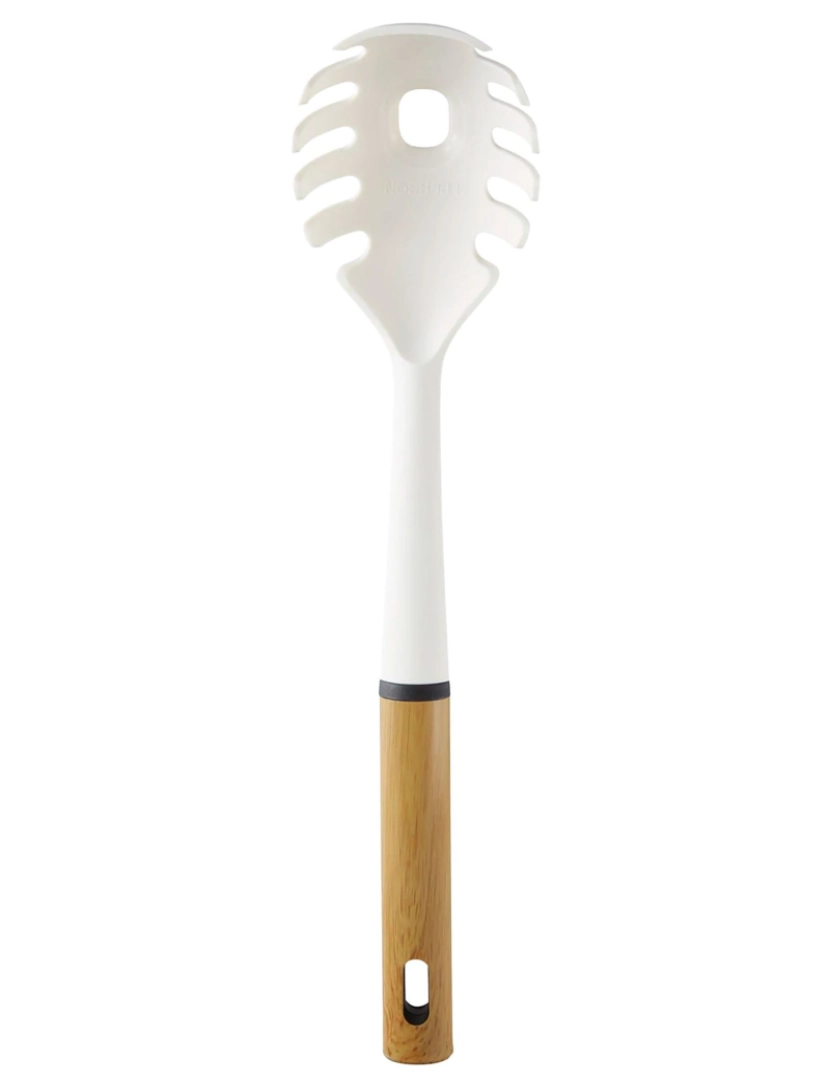 imagem de Nordic 6 Utensílios de Cozinha de Nylon + Cesto, Pegas de Efeito Madeira, Sem BPA SWAN Nordic, Branco8