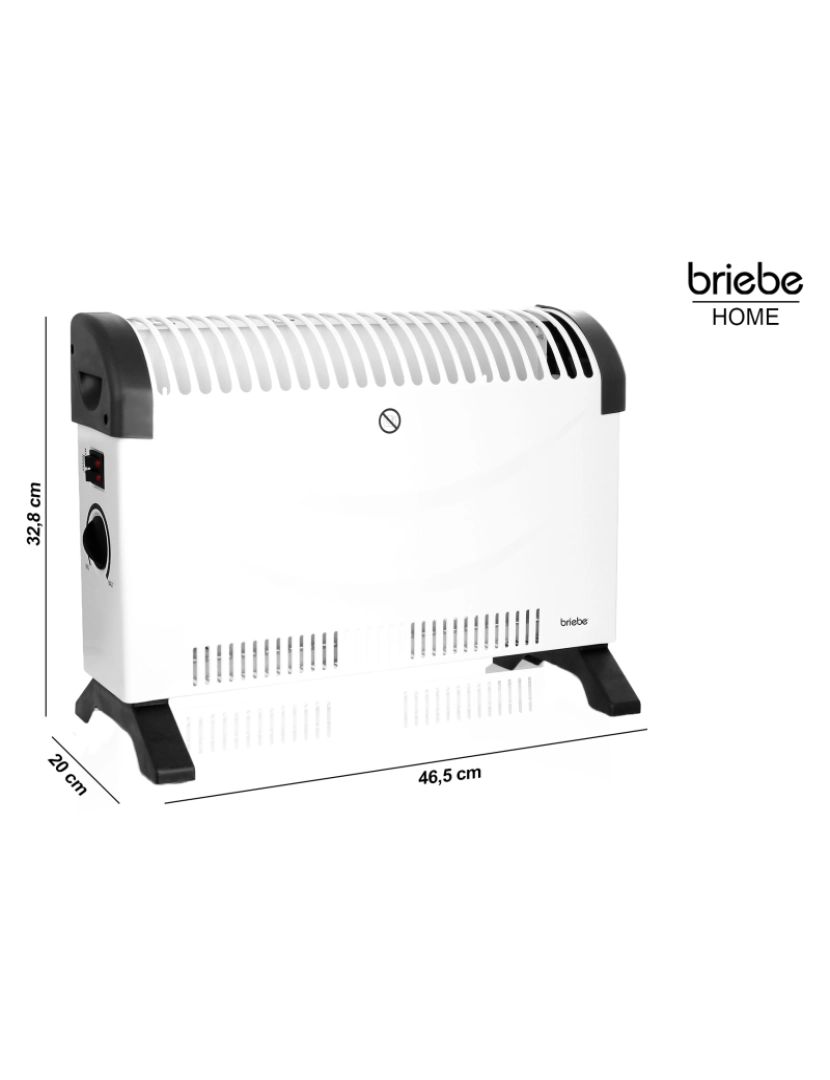 imagem de Aquecedor Convector 3 Níveis de Potência, Regulador de Temperatura, Termóstato Automático Briebe |, Branco5