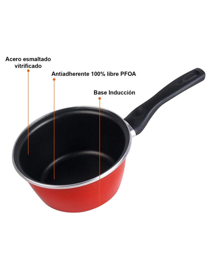 imagem de Trem Cozinha Indução 5 Peças, Anti-Aderente sem PFOA, Todos os Fogões Magefesa GRANA, Vermelho10