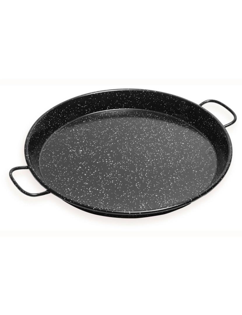 imagem de Paellera Valenciana de 42 cm, Aço Esmaltado Antiaderente, para 10 Porções de Paella Briebe PAN42, Preto1