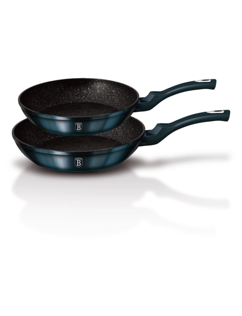 imagem de Conjunto de Frigideira 22 - 26cm Indução, Aluminium Non-stick Ecológica Mármore  PFOA Livre Berlinger Haus Aquamarine, Azul marinho3