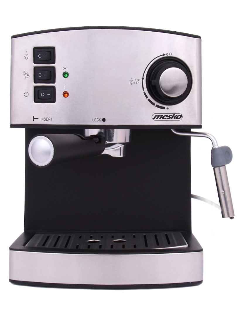 imagem de Máquina de Café Expresso Manual 15 Bares, 1,6 L, Vaporizador para Espumar Leche Mesko MS 4403 Prata7