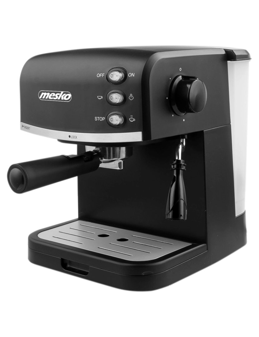 Mesko - Máquina de Café Expresso Manual 15 Bars, Tanque de 1,5 L,Bocal para Leite Mesko MS 4409 Preto