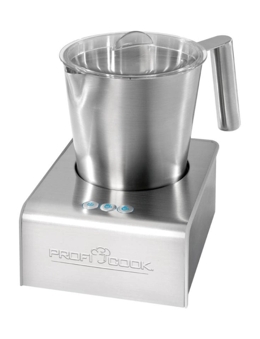 Proficook - Batedor de leite elétrico 450ml, Função de Aquecimento, Revestimento em Inox. Proficook MS 1032 Prata