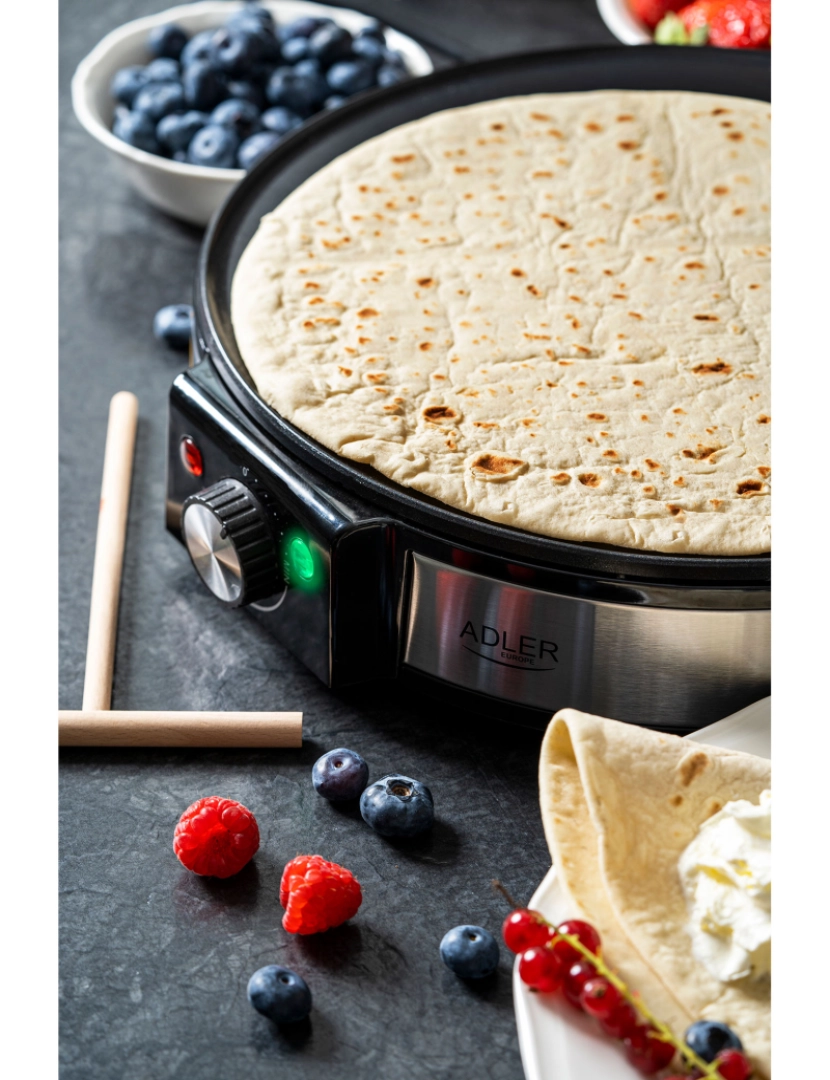 imagem de Máquina de Fazer Crepes, Diámetro 30cm, Placa Antiaderente, Temperatura Ajustável Adler AD3058 Preto10