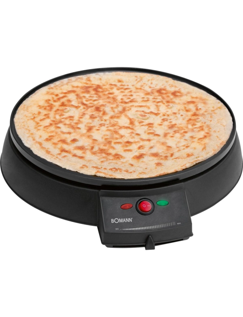 imagem de Máquina de Fazer Crepes, Diámetro 29cm, Placa Antiaderente, Termóstato Ajustável Bomann CM 2221 Preto2