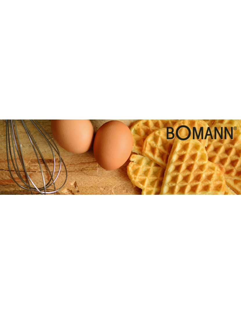 imagem de Máquina de Waffles, 5 Waffles em Forma de Coração, Placas Anti-aderentes Bomann WA 1365 CB Cinza2