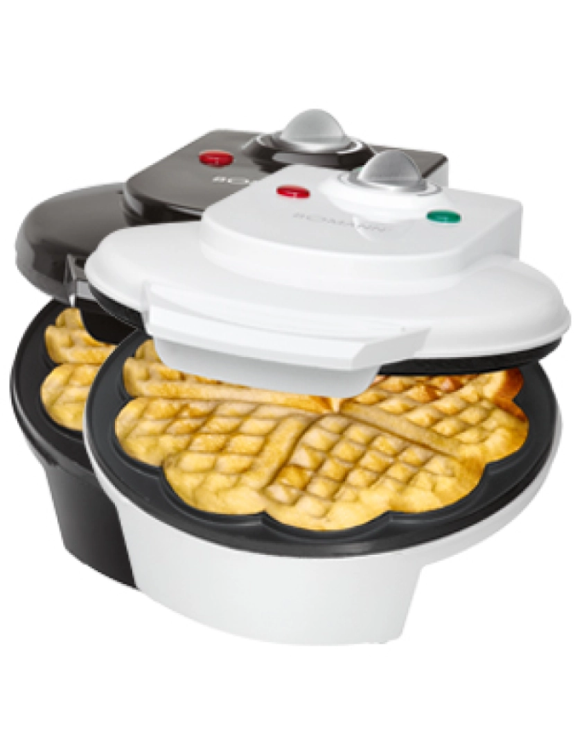 imagem de Máquina de Waffles, 5 Waffles em Forma de Coração, Placas Anti-aderentes Bomann WA 5018 CB Branco5